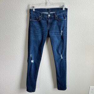 Edyson Sloan Skinny Jeans Women's 29 Low Rise Distressed Stretch Medium Wash